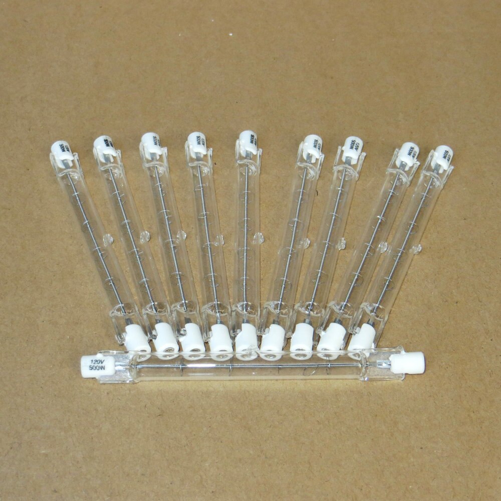 10Pcs HALOGEN LIGHT BULB 120V 500W 500 WATT J TYPE T3 R7S 118mm