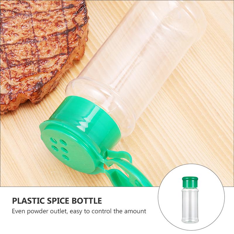 10/12/24/30/40Pcs Kruiden Fles Plastic Spice Pot Peper Shakers Zout Jar Kruiderij flessen Voor Barbecue (Groen/Rood/Zwart)