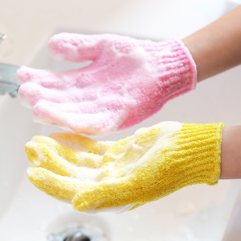 1pc brusebadehandsker eksfolierende vask hud spa massage scrub kropsscrubber handske