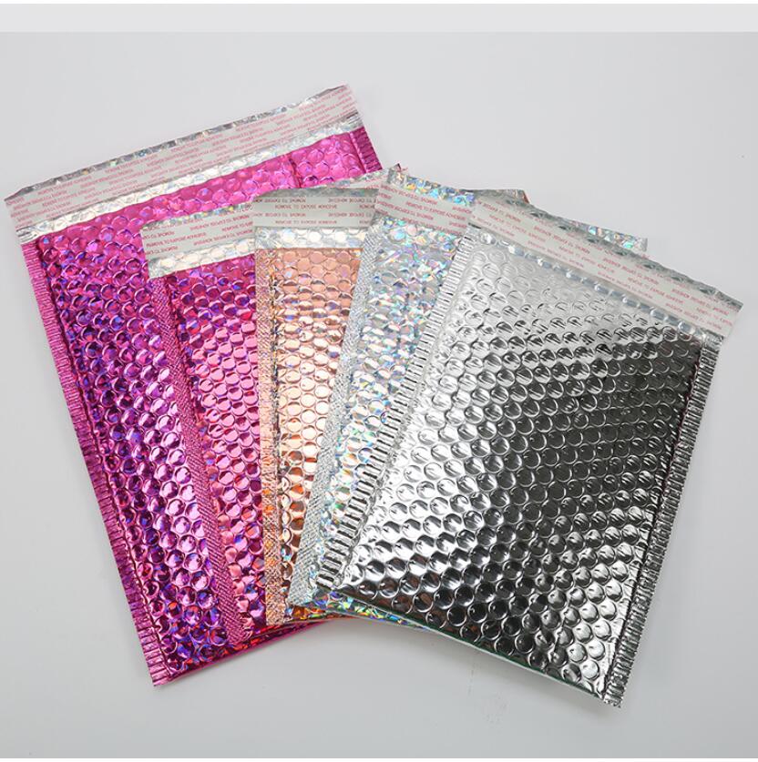 50pcs Rose Gold Poly Bubble Mailer Envelopes Aluminum Foil Padded Envelopes Self Seal Bubble Mailer Bags