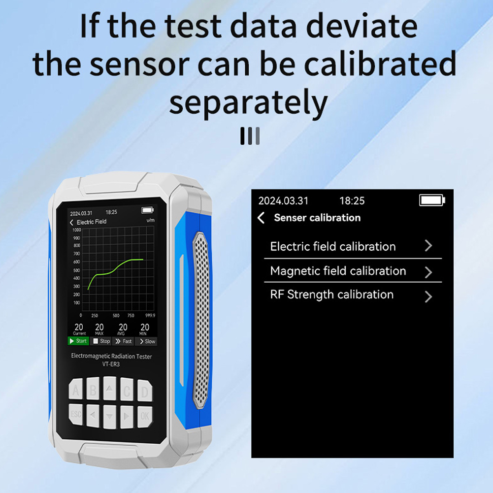 VT-ER3 5 em 1 detector de radiação eletromagnética abrangente testador de umidade e temperatura de campo elétrico de radiofrequência