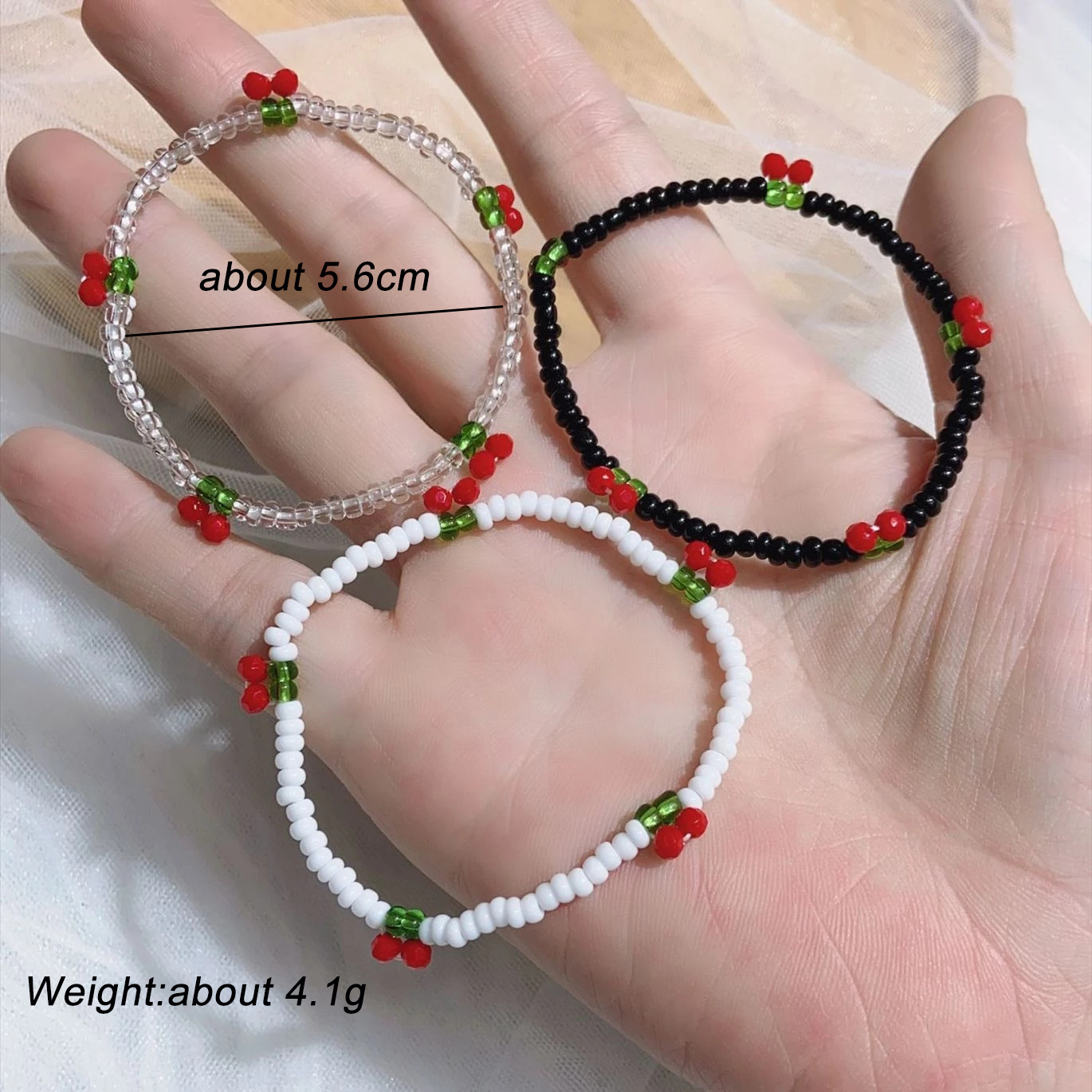 Donarsei zdobione paciorkami w stylu Boho Red Cherry naszyjnik dla kobiet śliczne Handmade owoce małe koraliki Chokers naszyjniki biżuteria Boho