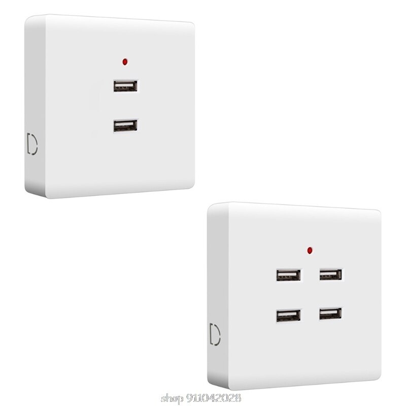 2/4 Ports USB Electrical Socket Station Power Adapter Plug Outlet 110V-250V Wall Mounting Charger D15 20