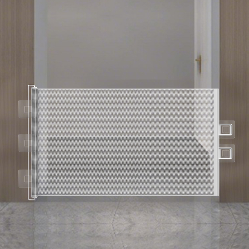 Puerta retráctil de primera para mascotas: malla resistente a la escape, barrera de seguridad sin perforación para perros/gatos, escaleras/pasillos/balones