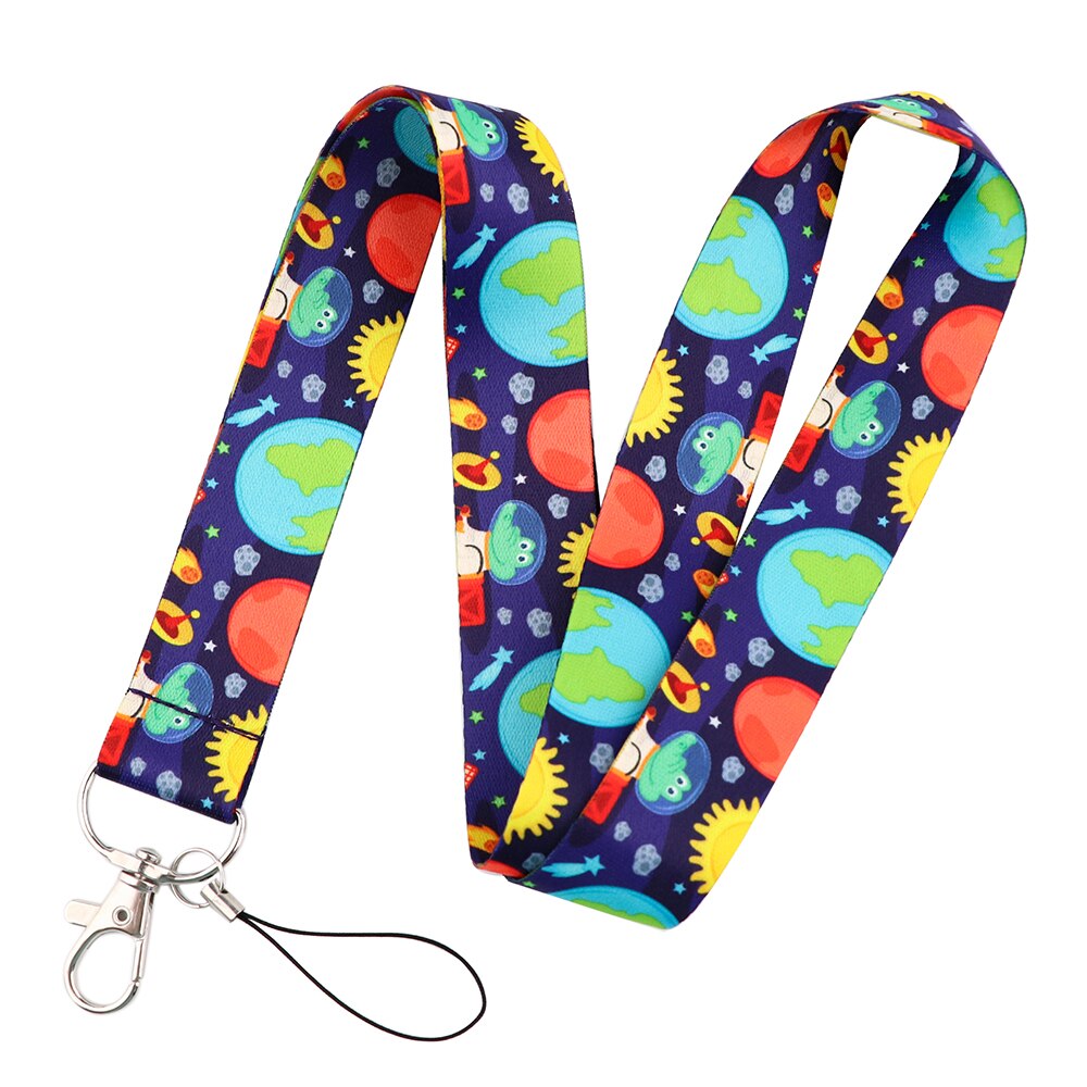 LX411 Universe Planets Moon Stars Astronaut Lanyard Neck Strap Rope USB Mobile Cell Phone ID Card Badge Holder Keychain Keyring: 11