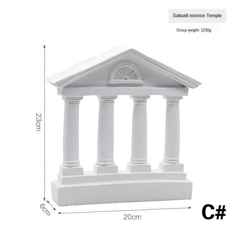 Colonne romaine modèle Architecture grecque, modèle de bâtiment de Temple grec, décoration de la maison, pilier en plâtre décoratif européen, Sculpture en résine: C