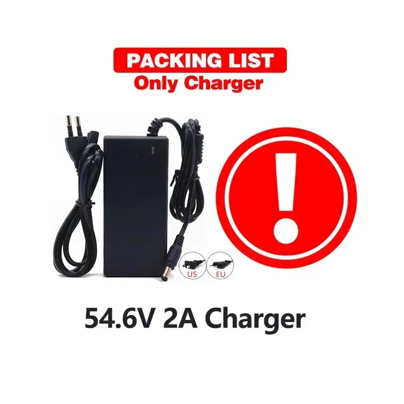 48V battery 50Ah 1000W 13S3P lithium-ion battery pack, suitable for of 54.6V 50000mAH Ebike electric with BMS+52.6V 2A charger: green