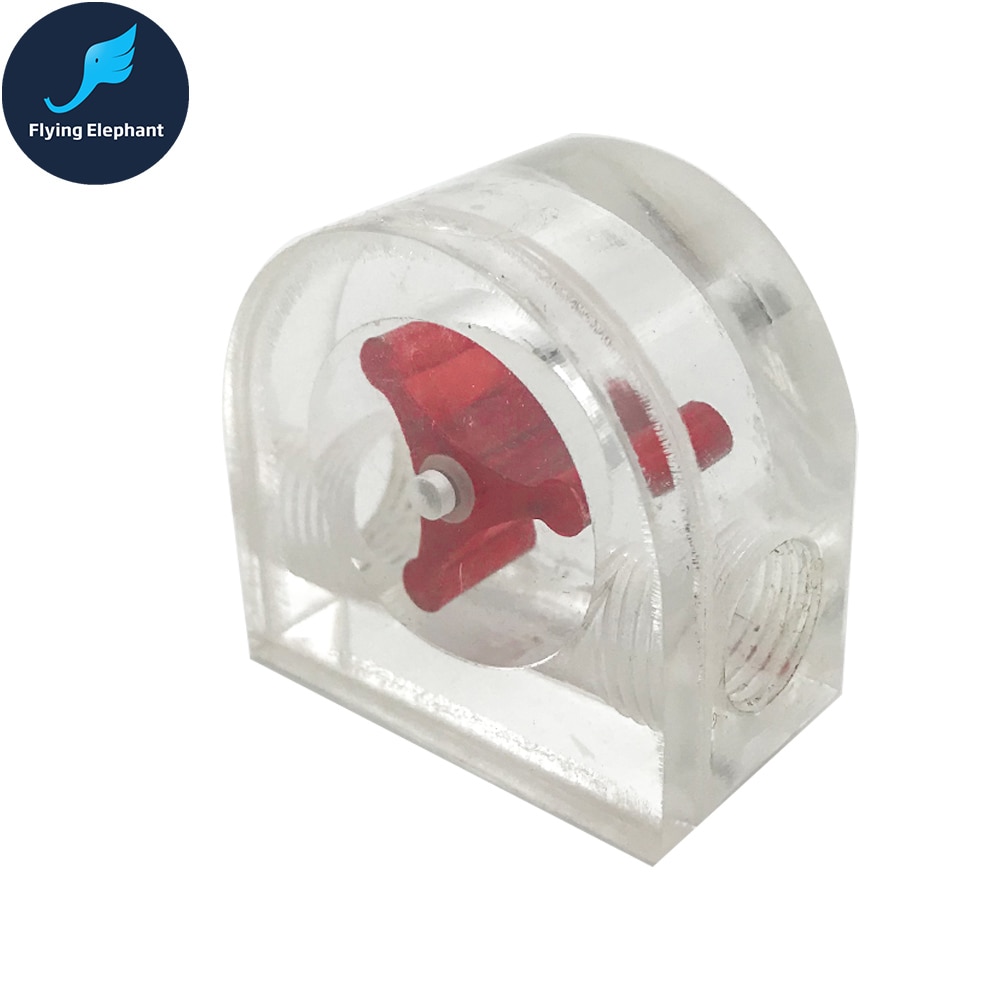 Water Flow Indicator Transparent Acrylic Blue,Green,Red leaf Flow Meter For Computer Cooling G1/4''