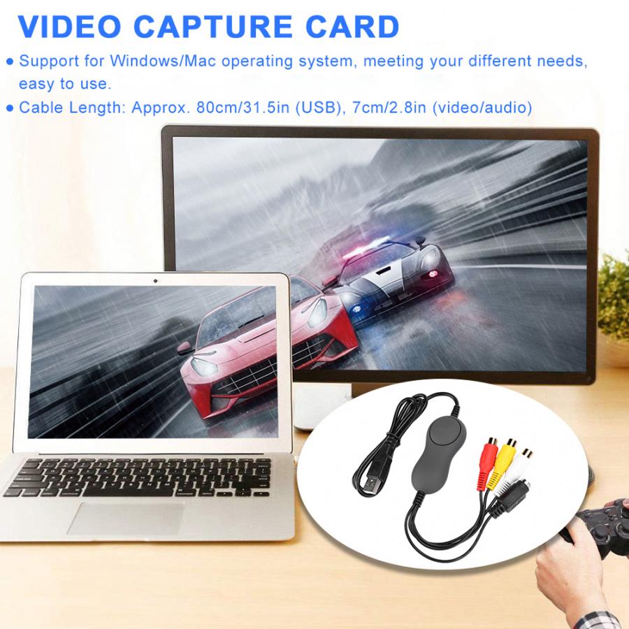 USB2.0 Video Capture Card Driver Free Acquisition Card Adapter for /Mac/PC