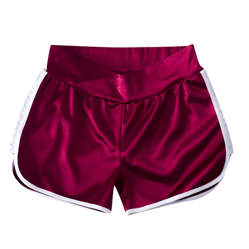 Schwangerschaft Shorts Casual frauen Mutterschaft Hose Sommer Stretch Tragen Schwangere Kurze Hosen Sport Stil Frauen Spitze Sicherheit Shorts: Wine / XL