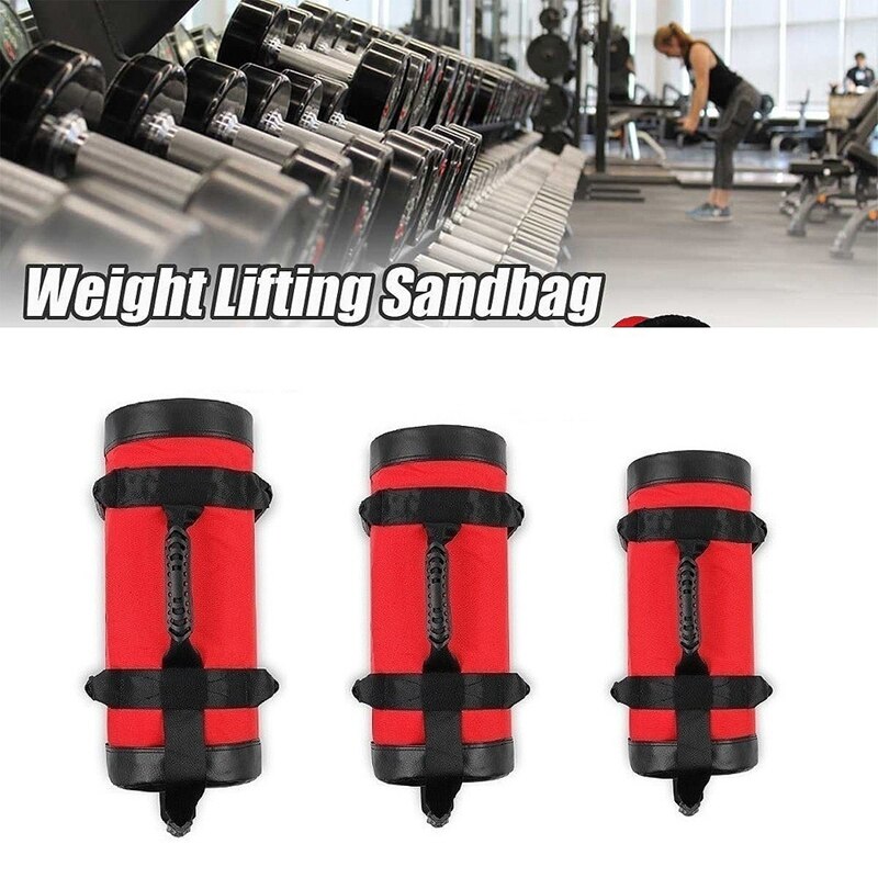 Rød sandsæk fitness vægtløftning sandsæk træningstaske kraftøvelser tung sandsæk uden sand