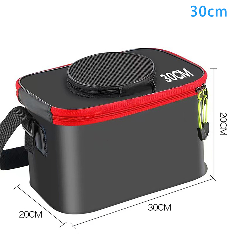 Cubo de pesca plegable, cubo para peces vivos, cubo de pesca portátil multifuncional, caja de pescado, mochila gruesa EVA, caja de pesca: Blanco