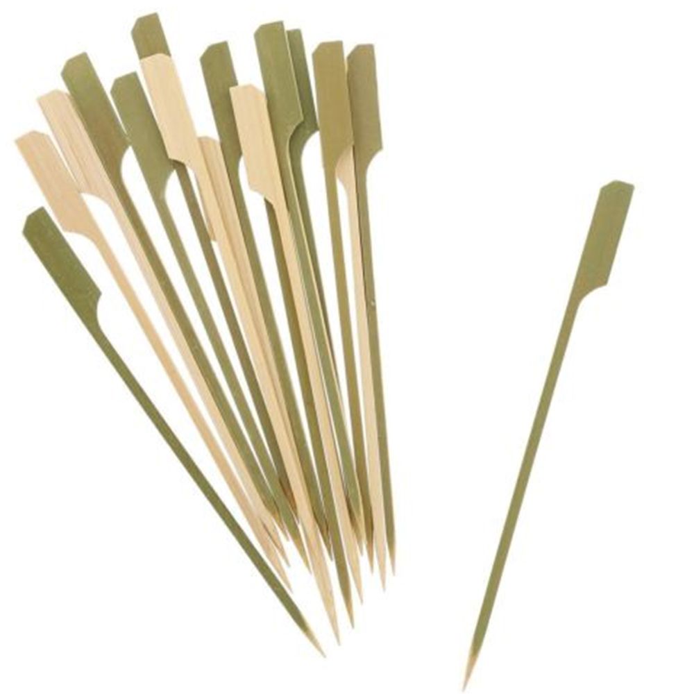 Sales 40pc BBQ Wooden Bamboo Paddle Skewers Disposable Cocktail Party Sticks