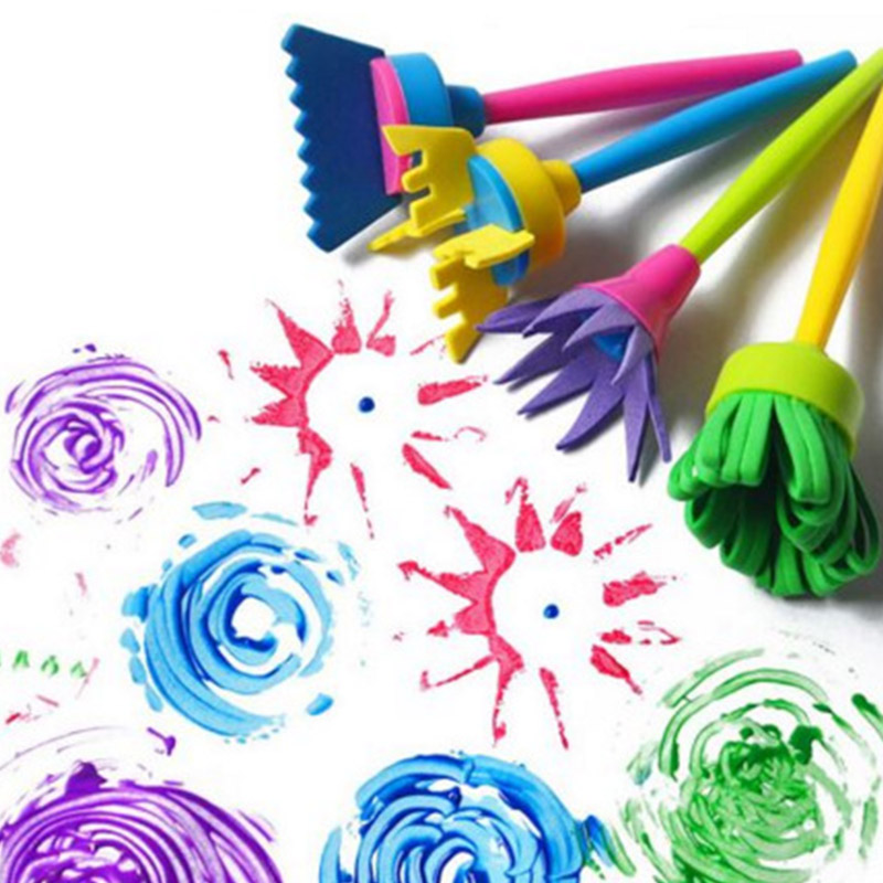 Persoonlijkheid Speelgoed Draaien Spin Spons Kwast Kinderen Bloem Graffiti Art Tekening Schilderij Speelgoed Tool Art Supplies Borstels