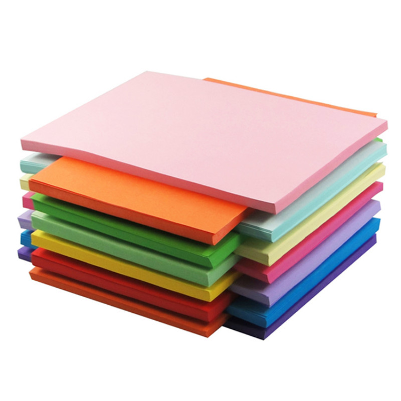 DELI Gekleurde Kopieerpapier A4 80g 100 Sheets Kopieerpapier Kids Handgemaakte Origami Papier Dubbelzijdig Gekleurd Papier School office Supply