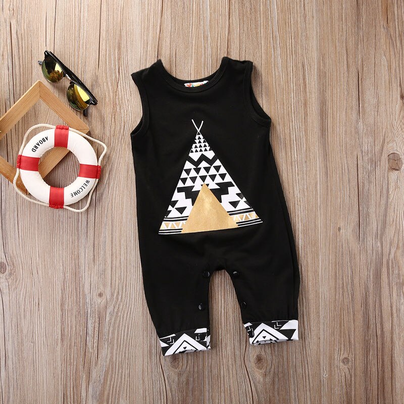 Cute Summer Baby Boys Girls Infant Clothes Tribe Print Romper Jumpsuit one pieces Sleeveless Outfits 0-24Months