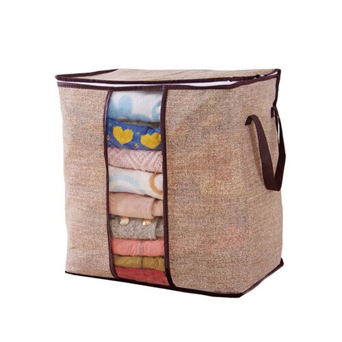neue vlies Kleidung Lagerung Tasche Schrank Wandschrank Organizer Klapp Gewand Decke Lagerung Tasche für Bettwäsche Decke Kissen: Kaffee-1