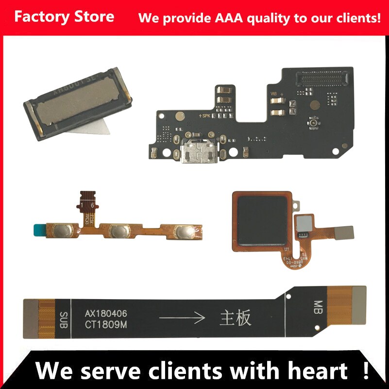 Flex Voor Redmi 5 Plus Vingerafdruk Sensor Voor Redmi 5 Plus Power Volume knoppen flex kabel Voor Redmi 5 Plus USB Opladen Dock