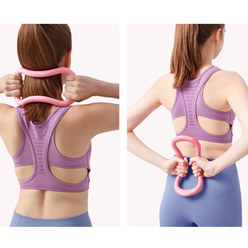 2 stykker yoga pilates ring smuk tynd ryg åben skulder fitness udstyr yoga stretch ring