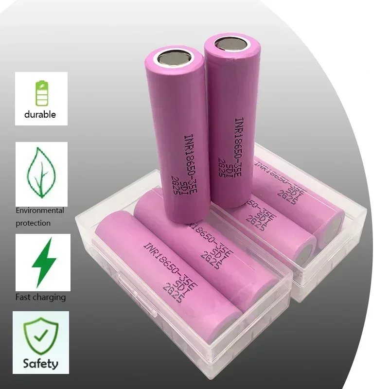 100% original 18650 3500mah 20th descarga inr18650 35e 3500mah 18650 3,7 v batería recargable de iones de litio
