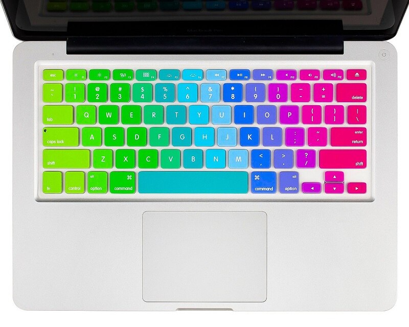 Siliconen Toetsenbord Cover Voor Apple Macbook pro 13 "13.3'' A1278 Unibody MC700 MC724 tot late 13.3 inch ONS: rainbow
