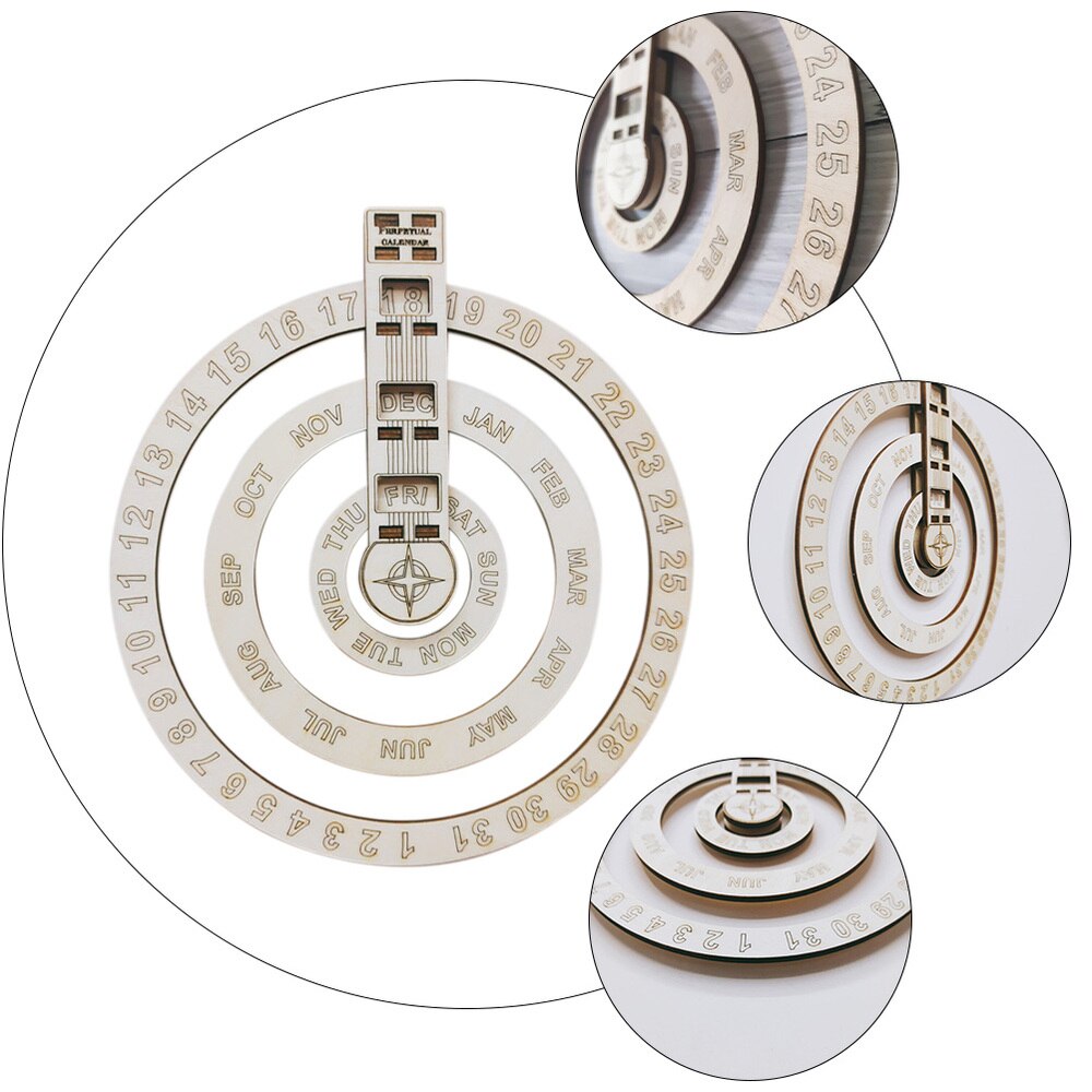 1pc Wall Calendar Unique Wall Calendar Round Rotating Perpetual Calendar