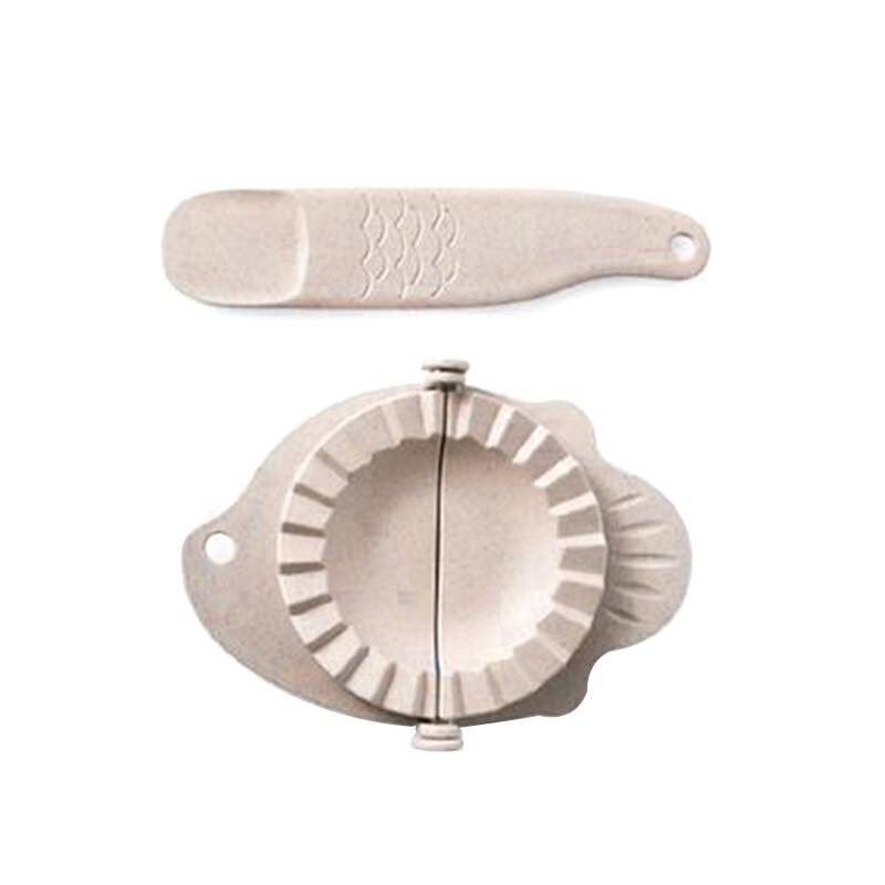 Diniwell hem köksredskap  of 2 st/set vete halm rå pp dumpling maker paj ravioli skärare jiao zi form matlagning verktyg: Beige