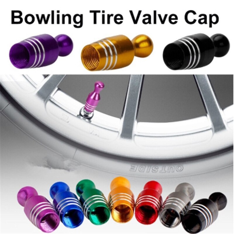 4 stk aluminium bullet bil lastebil deksel bowling dekk felg ventil hjulstamme caps bil-styling dekk cap