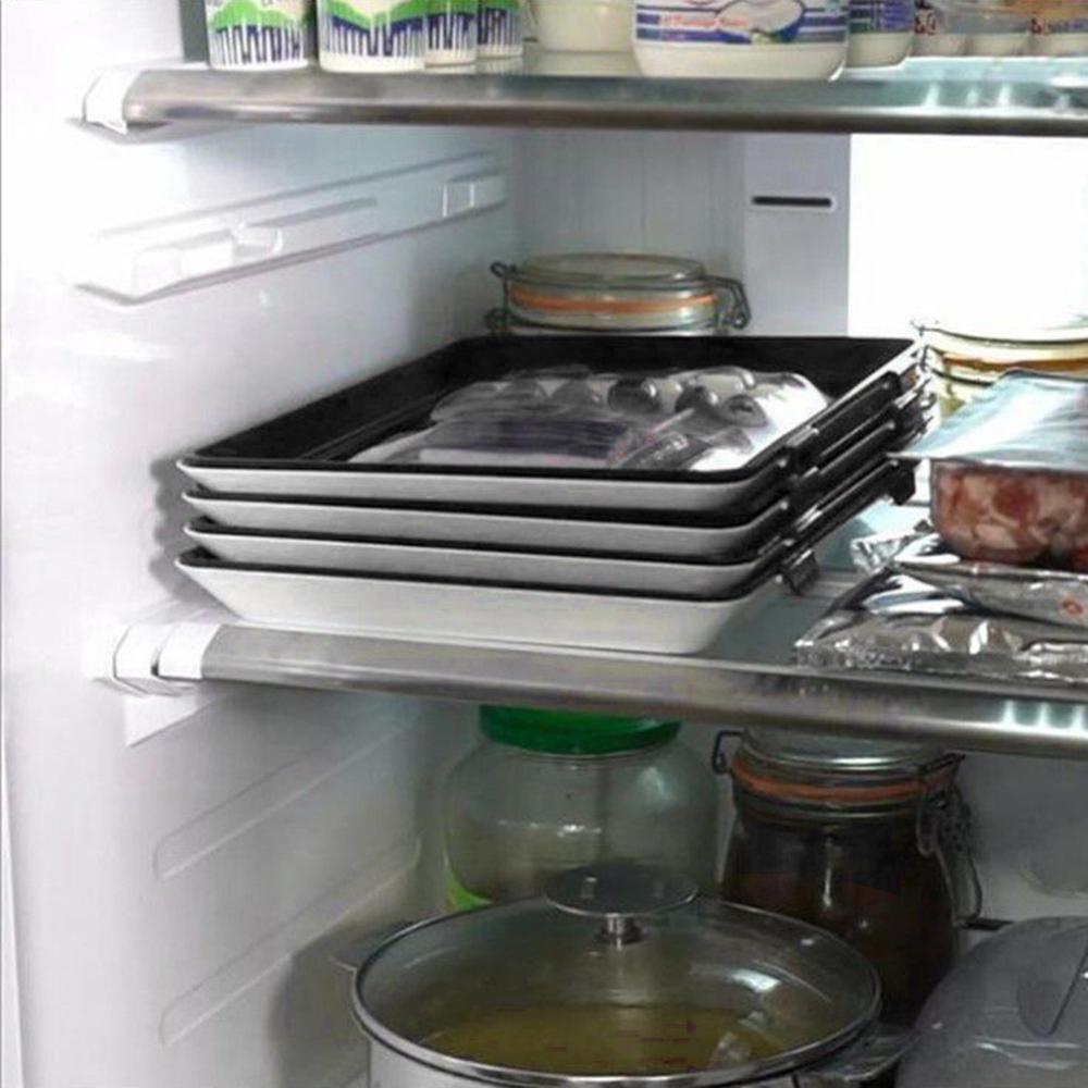 Food Preservation Tray Stackable Food Fresh Tray Magic Elastic Fresh Tray Reusable Food Refrigerator Storage Container