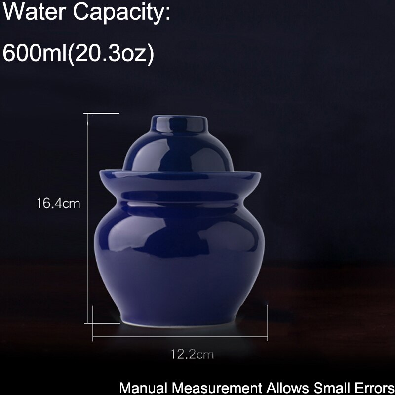 600ml Jingdezhen Keramik Hause Nacht Flecken Gebeizt Gemüse Kohl Lagerung Krug Gurke Flaschen Kimchi Topf Dichtung Lebensmittel Container: D