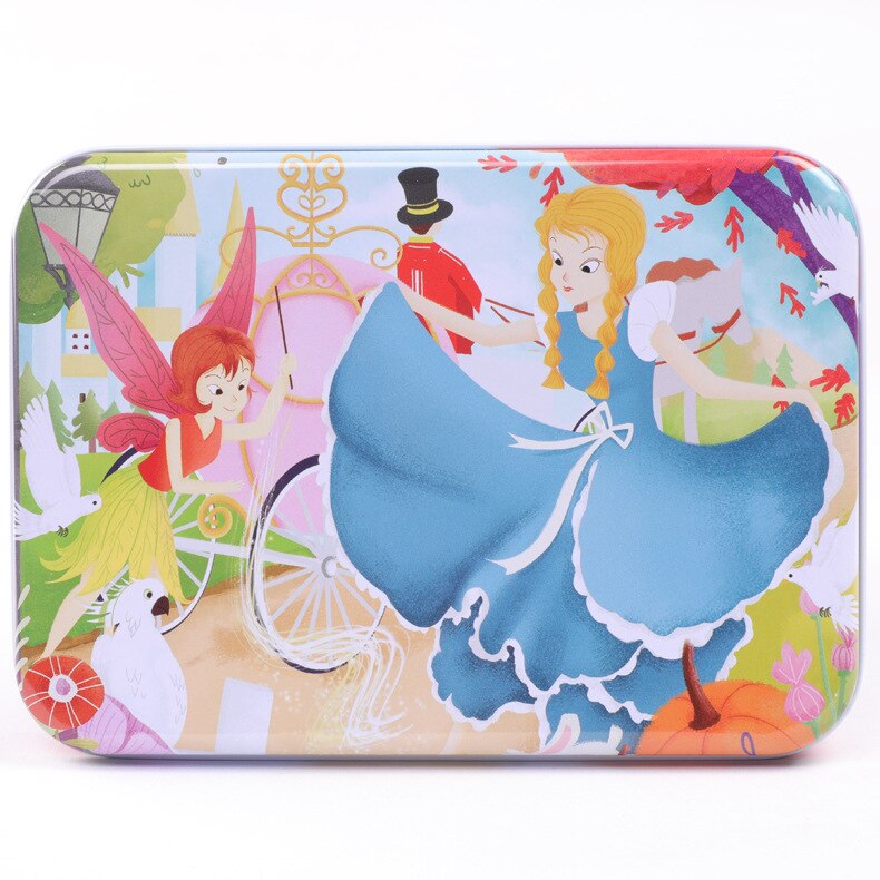 120 Stuks Houten Puzzel Cartoon Speelgoed 3D Hout Puzzel Met Ijzeren Doos Pakket Puzzel Kind Verbeteren Logisch Denkvermogen speelgoed: 15