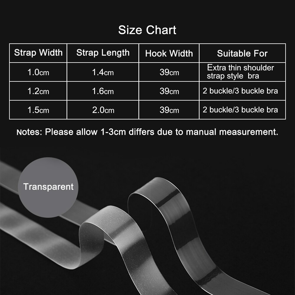 Hög elastisk transparent bh underkläder rem justerbar osynliga klara kristall axelband antyder tillbehör