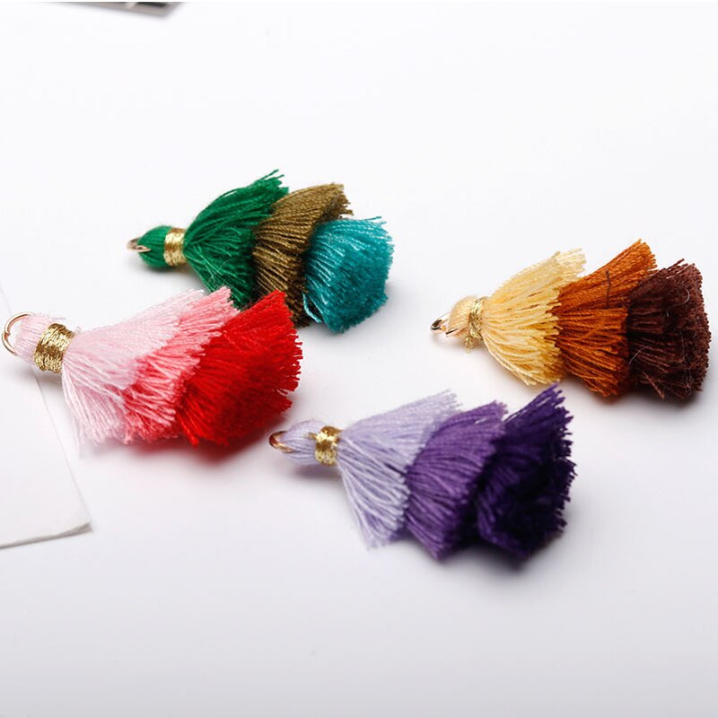 6pcs/lot 35mm three layers Overlapping tassels silk fringe sewing tassel decorative key tassels for curtain home decoration