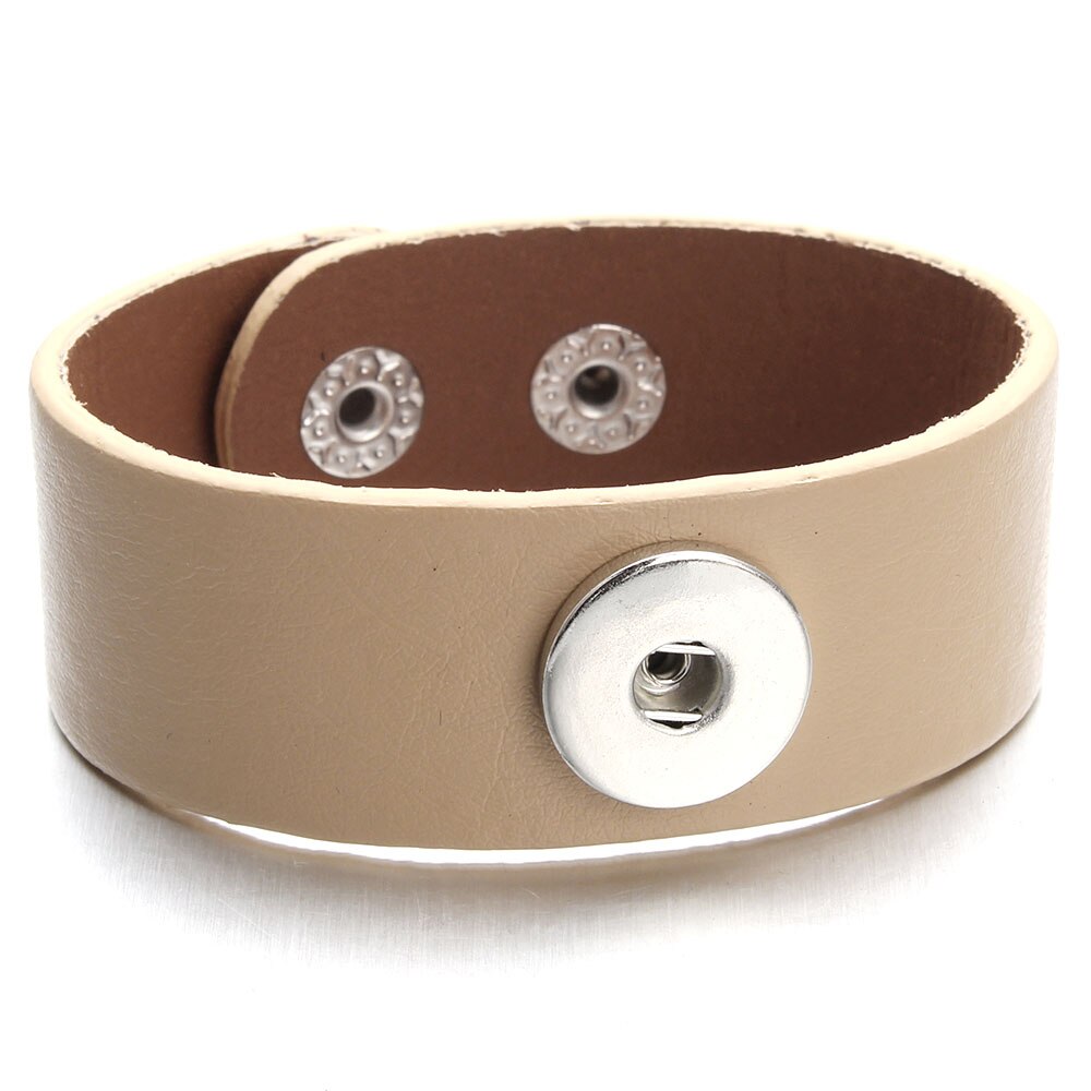 Druckknopf Armbinde &Ampere; Armreifen 6 farbe PU leder Armbänder Für Frauen 18mm Druckknopf Schmuck ZE400: ZE515D