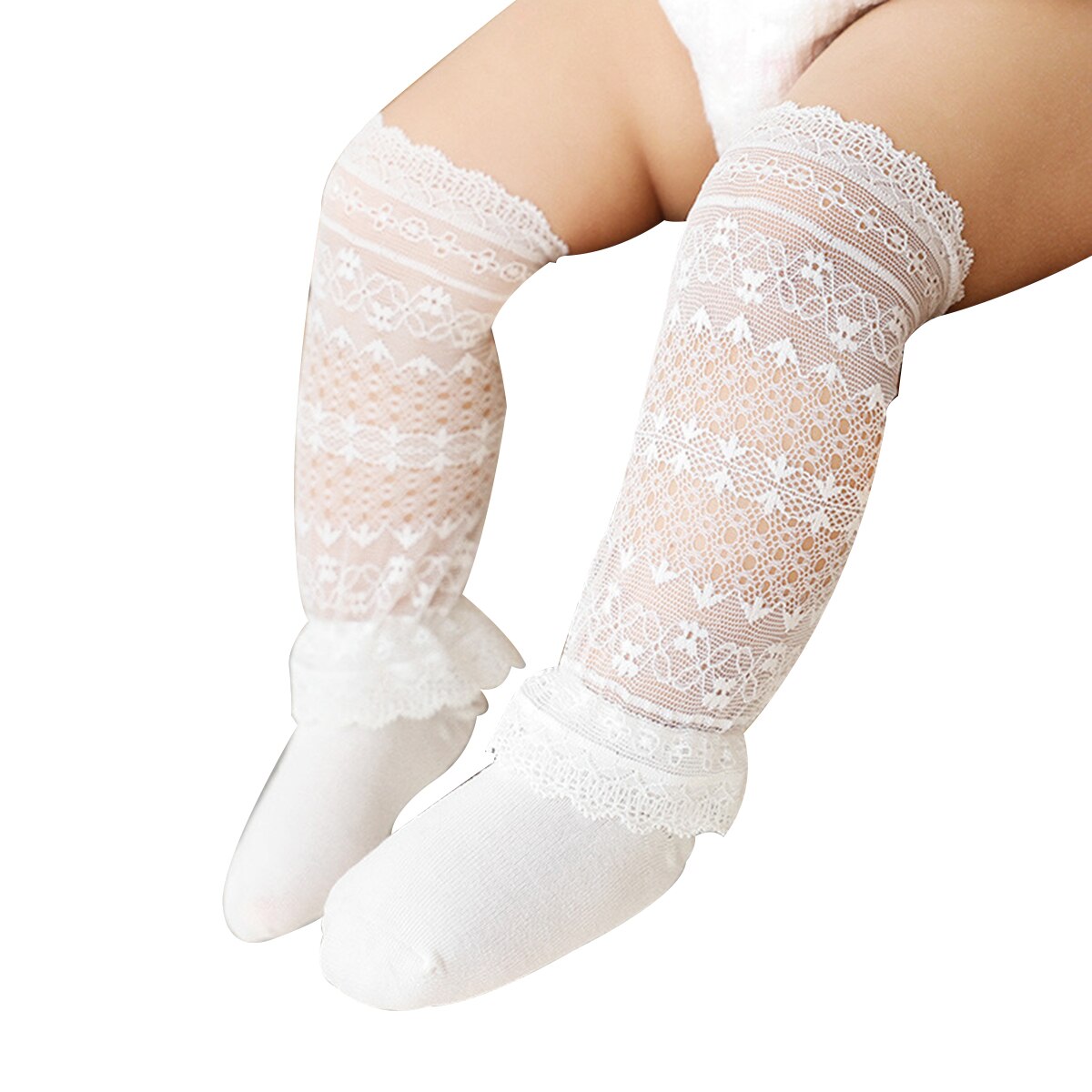 Baby Mädchen Spitze Knie Hohe Socken Süße Spitze Strümpfe Säuglinge Kleinkinder Kleid Nicht Unterhose Lange Socken