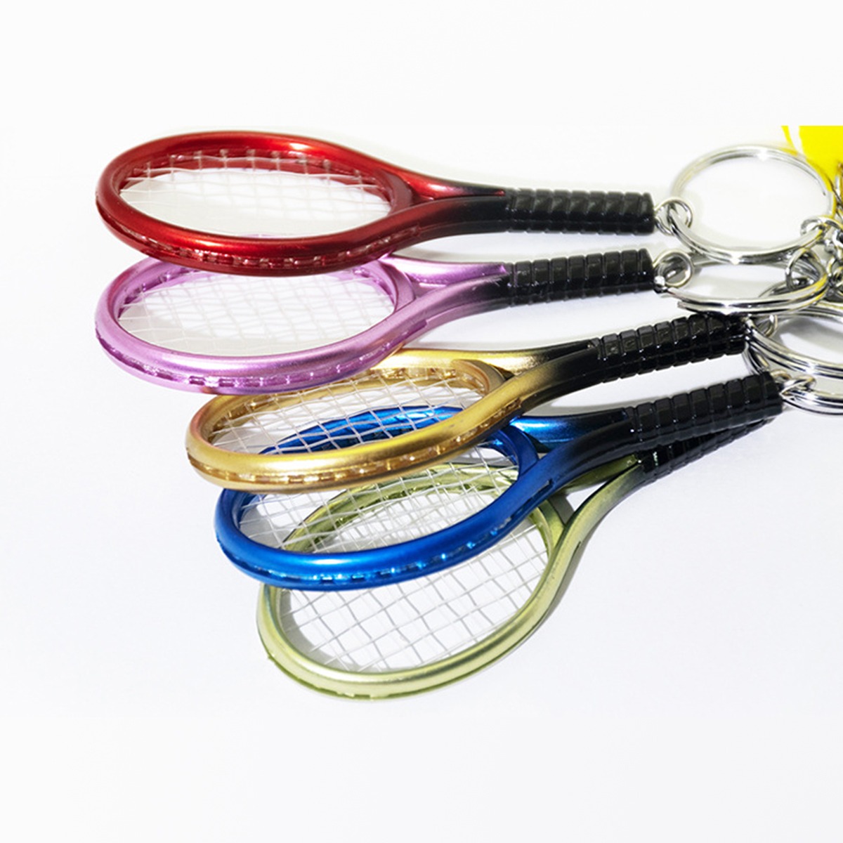 Mini llavero con colgante de raqueta de tenis, bonito llavero deportivo, buscador de anillos, accesorios Holer, para fanáticos de adolescentes