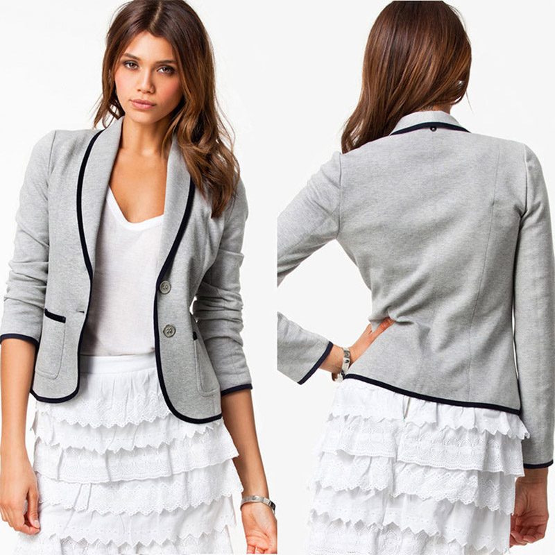 Dame blazer lange ærmer revers kort frakke jakke outwear aic 88