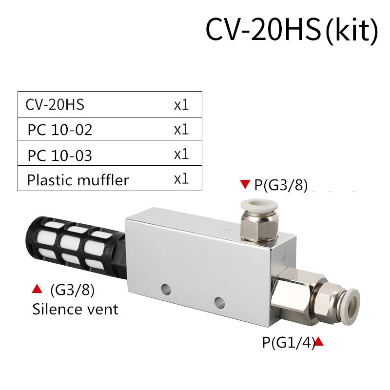 Vacuum ejector Generator Air Exhaust Ejector Pneumatic ACV CV-10 15 20 valve Negative Control Valve wyrzutnik prozniowy: 20 w 10 Fitting