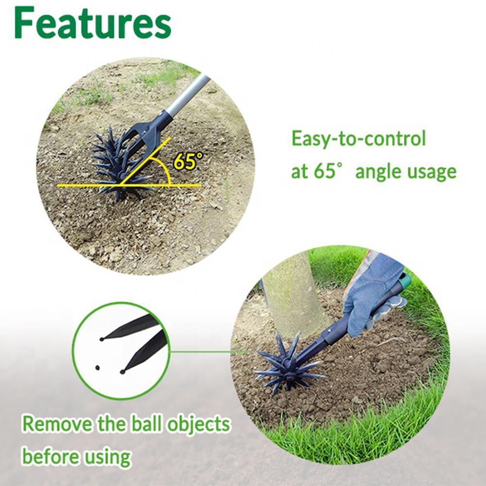 Cultivador rotativo 2 en 1 para jardín, herramienta de torneado de tierra, equipo agrícola, rascador de césped, Plástico