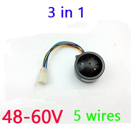 Elektrisk trehjulssykkel og firehjulet elektrisk scooterhorn ,12v 48-60v universell 4 i 1 bakover stemmeshorn med 6 ledninger: 48-60v 5 ledninger