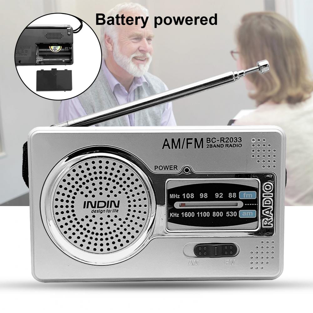 Lightweight Premium Portable AM FM Radio Built-in Speaker Portable Radio Retro for Indoor