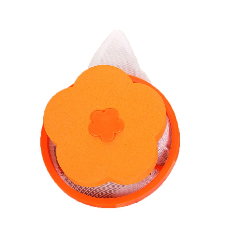 Vuile vezelverzamelaar wasmachine accessoires haarverwijdering wasballen schijven netfilterzak pluizenvangerzak: Oranje