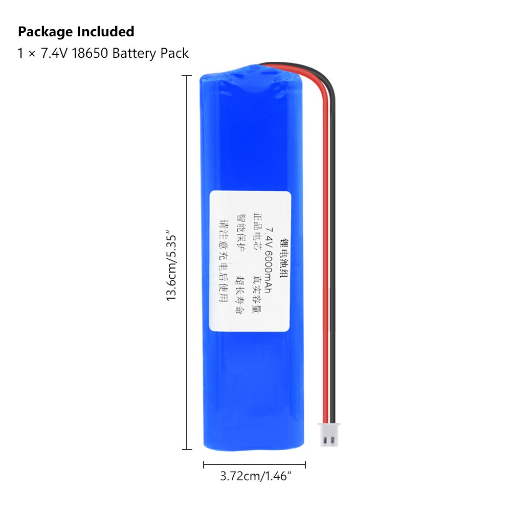 7.4V 6000mAh 18650 Lithium Li Ion Battery Pack (4*18650 Lithium Ion Batteries) With XH 2.54mm Plug High Energy Long Lifespan