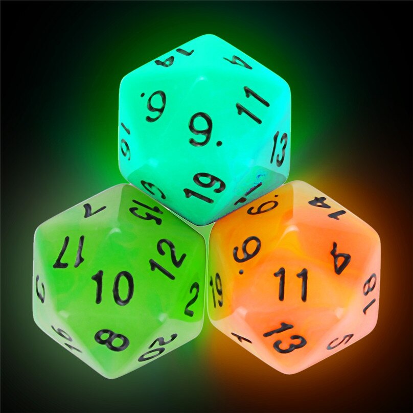 7pcs Lichtgevende Dobbelstenen Voor Game Dices Polyhedral D20 Multi Zijdige Acryl Dobbelstenen & 4A28