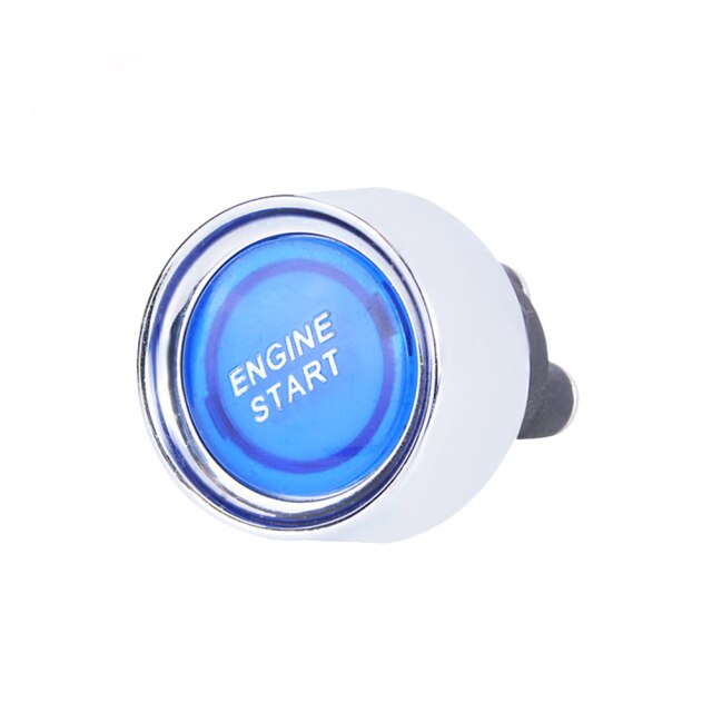 Universal 12V 50A Car Engine Start Switch Push Button Keyless Start Button Protective Decorative Ignition Starter Car Accessory: Blue