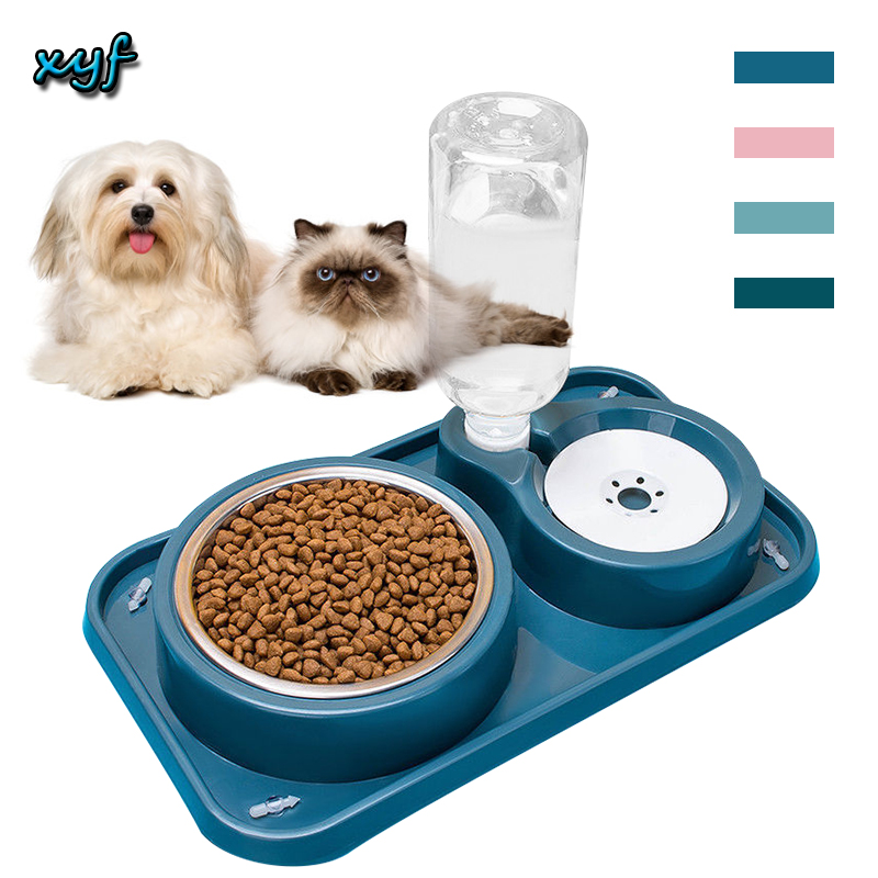 Taza de succión antivuelco para comida de perro, cuenco para gato con fuente de beber automática, alimentador, cuencos para beber para perros y Mascotas