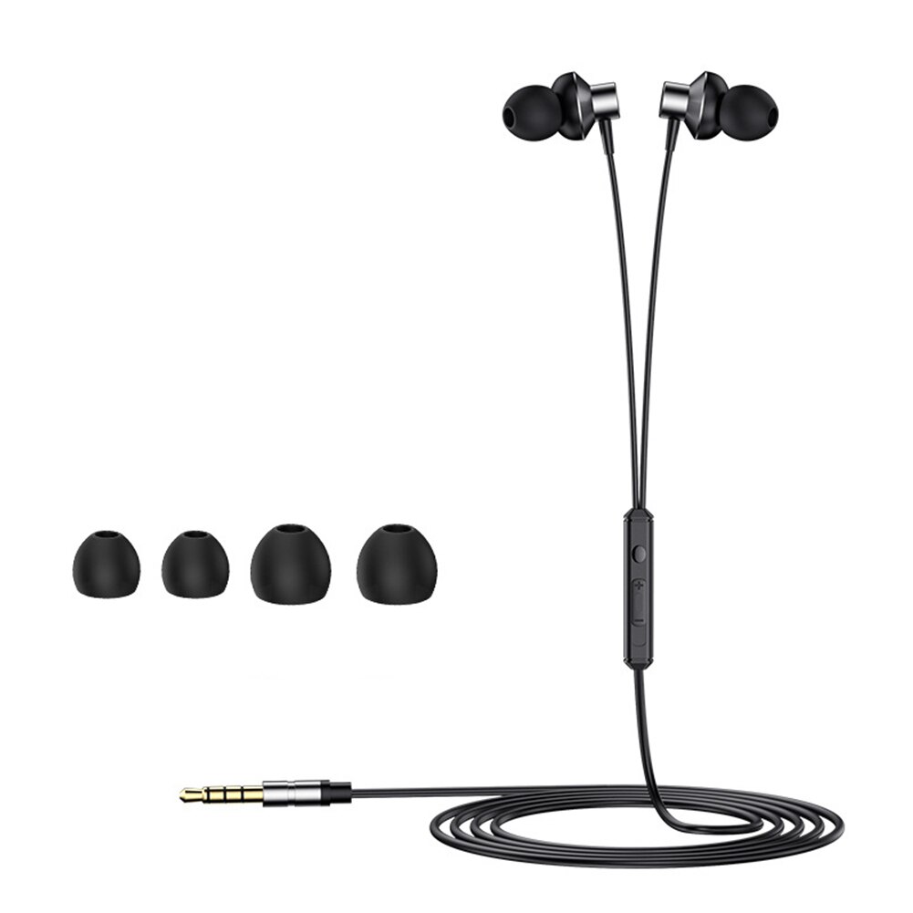 Universal 3.5MM Line Type Earphone With Microphone In-ear Wired Earbuds For Mobile Phone Computer Laptop Tablet Earphone: Gray