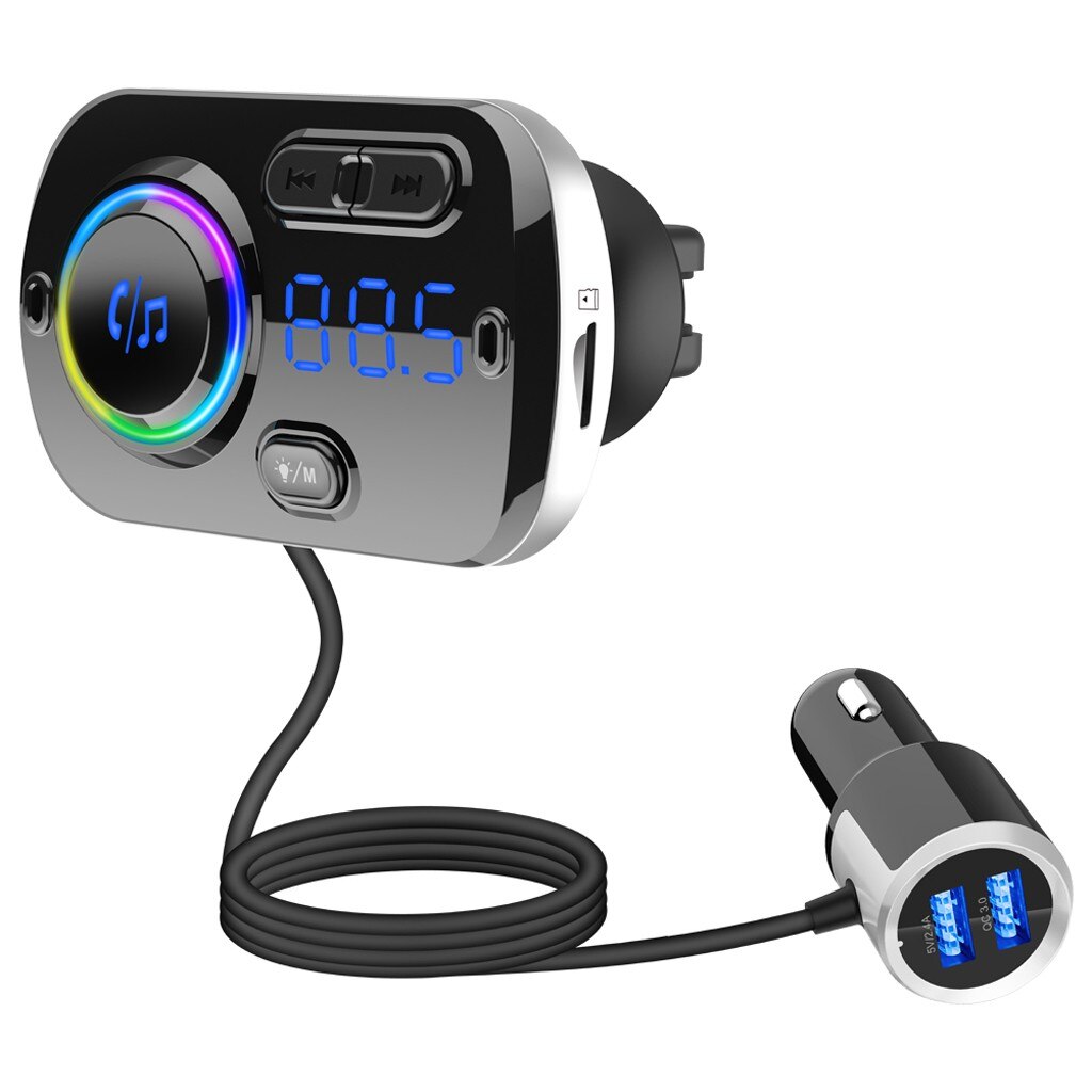 Draadloze Blueteeth Fm Transmitter Car Kit MP3 Speler Radio Autolader Adapter Sigarettenaansteker Power Snelle Usb Car Charger: Default Title