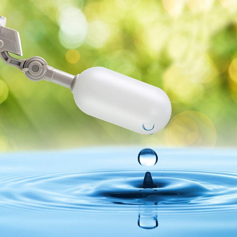 Conjunto de válvulas flotantes de 3 piezas, válvula de flotador de tubería de suministro de agua de 1 / 2 pulgadas con brazo de ajuste para piscina, acuario (gris)