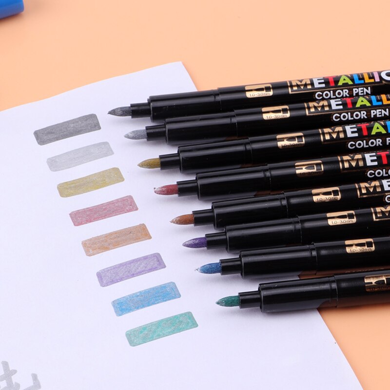 12 Pcs DIY Metal Markers Waterproof Permanent Paint Art Painting Drawing Supplies Scrapbooking Graffti Oily Marker Pen